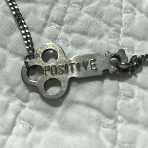 The Giving Key “Positive” Endless Choker Necklace in Silver